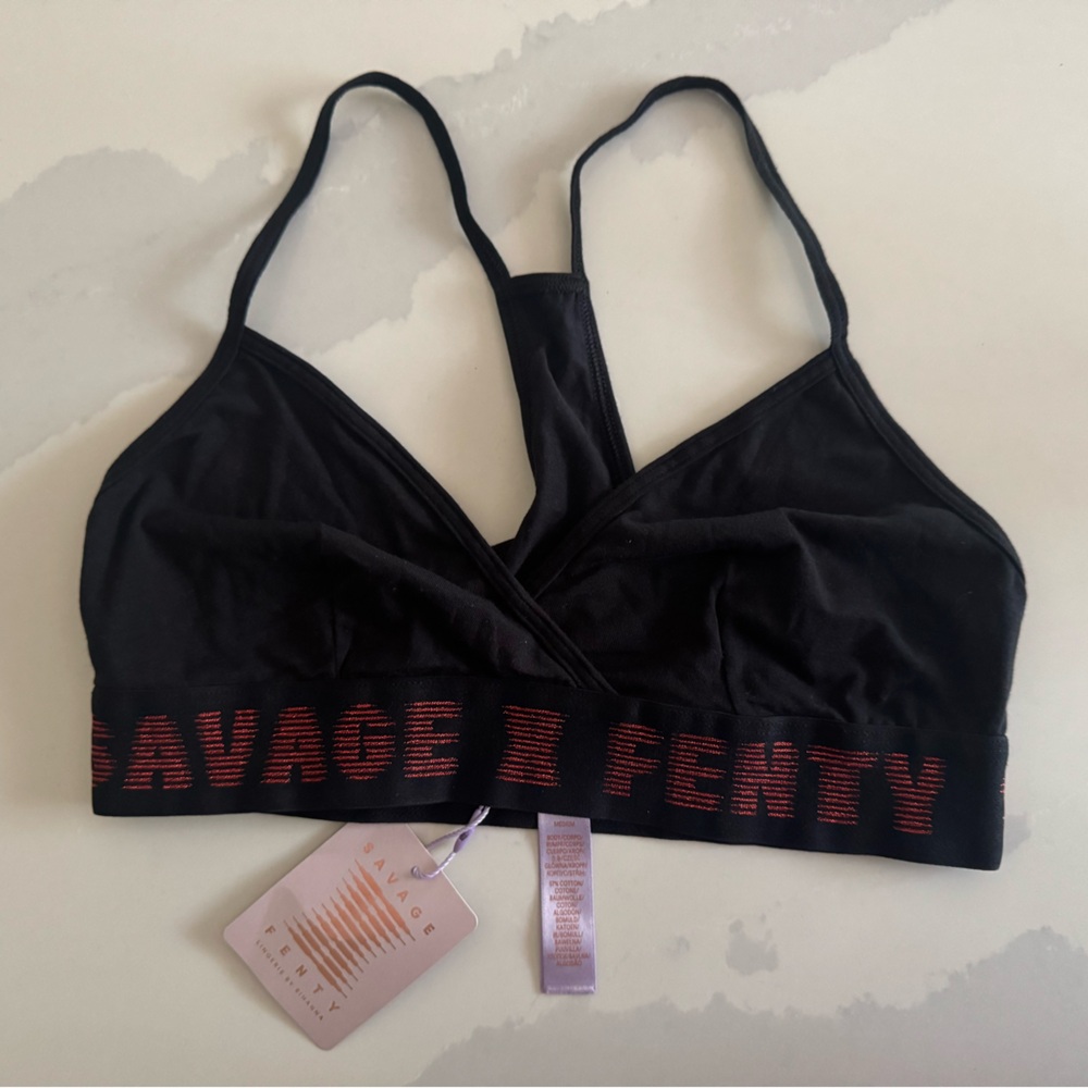 Savage X Fenty Black and Red Bralette